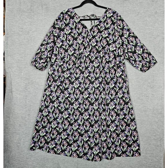 Studio Untold Women's Tie back V-neck Floral Print Long Sleeve Dress Sz 20/22 - Picture 2 of 13